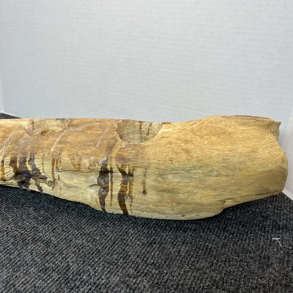 Driftwood Candle Holder Carved Art Primitive Decor Rustic Beach 28